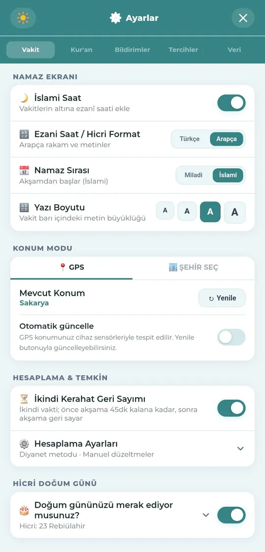 Konum modu — GPS