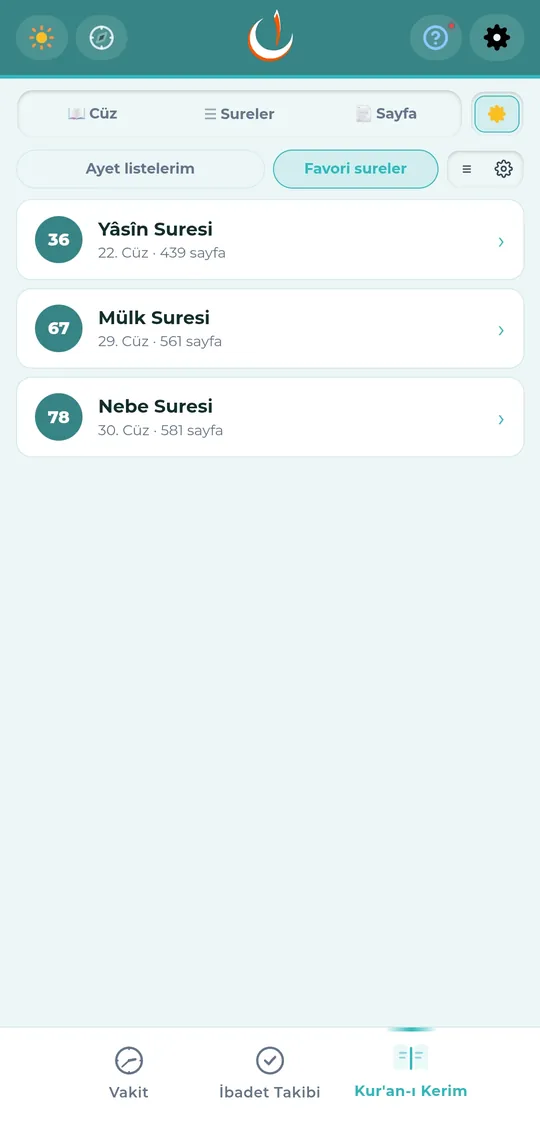 Favori sureler