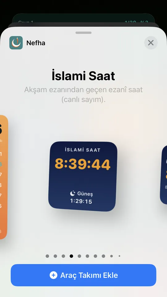 İslami Saat — koyu görünüm