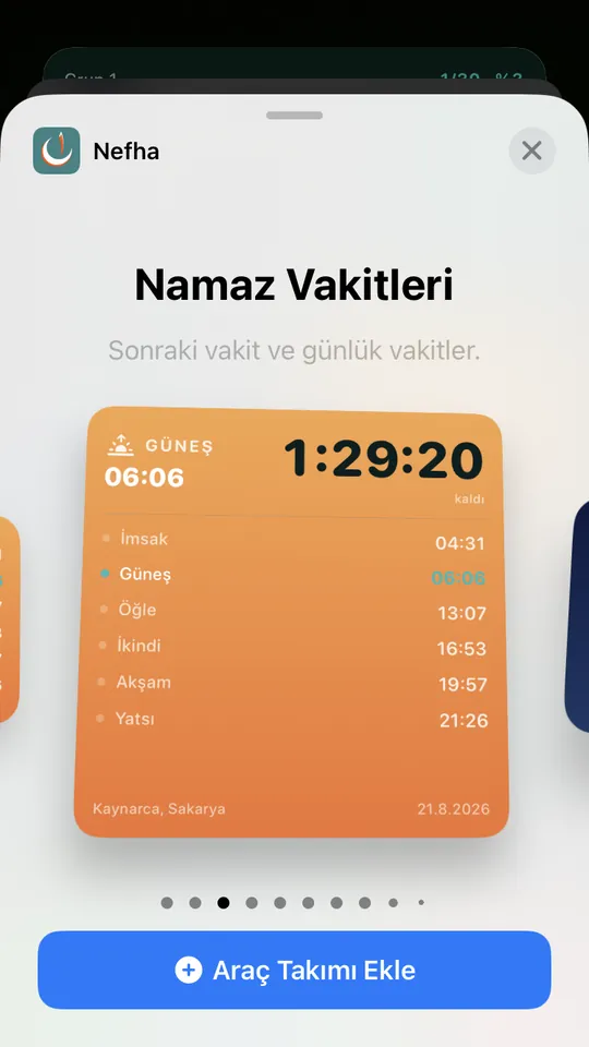 Namaz Vakitleri — büyük boy