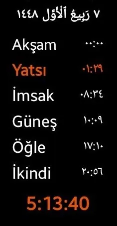 Vakitler + ezanî saat widget'ı