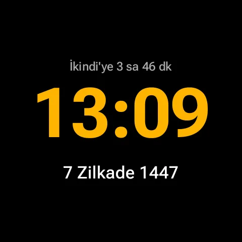 Tile — sıradaki vakit ve geri sayım
